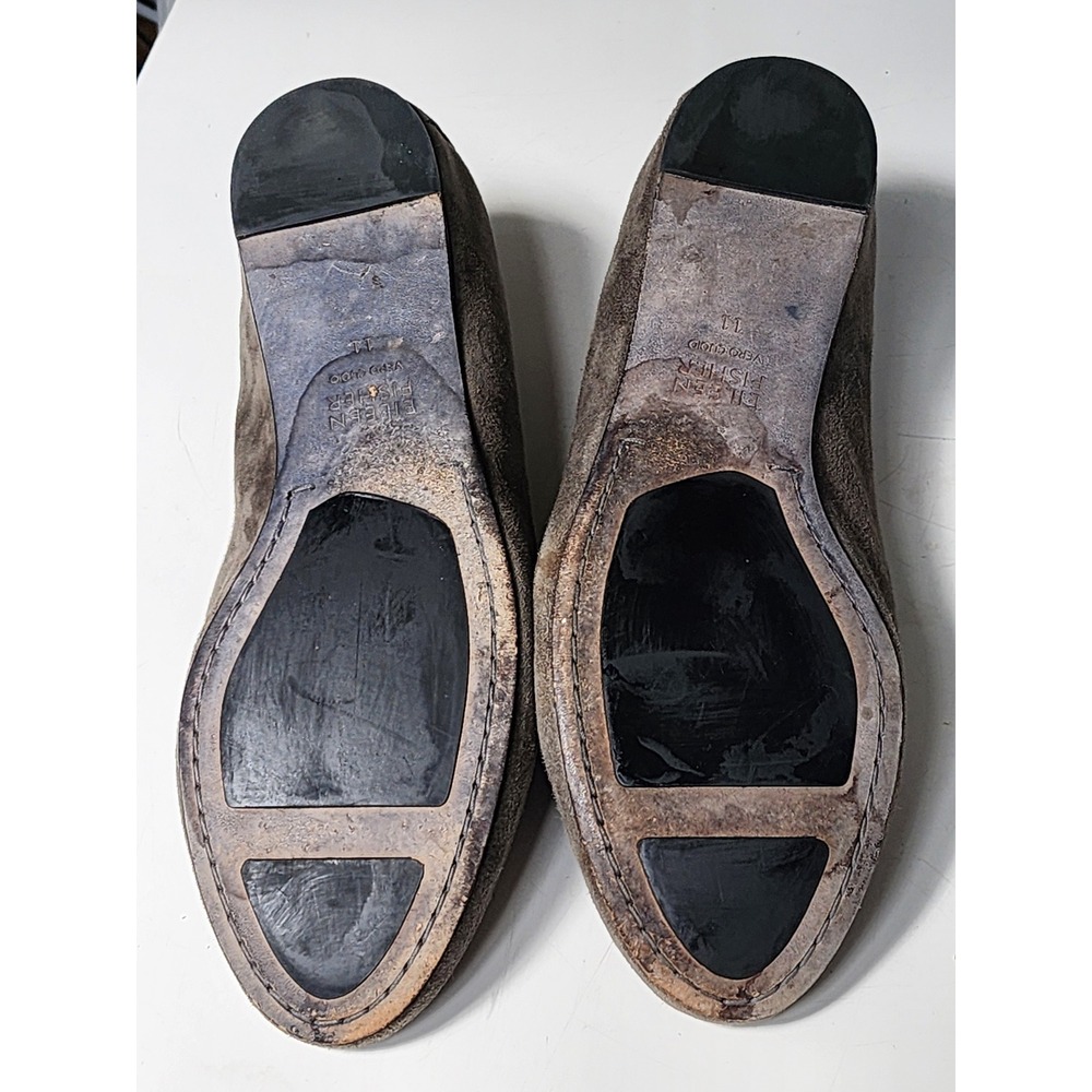 Eileen Fisher Gray Suede Loafers Womens Slip On Flats Size 11 Comfort Shoes - Picture 6 of 6